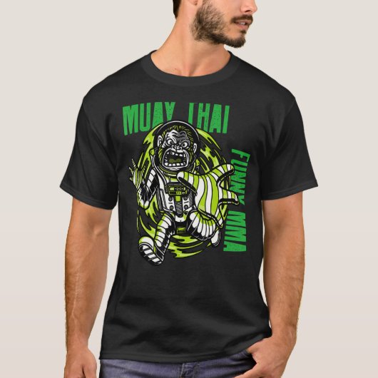 Muay Thai Astronaut Monkey, Space, Mma, Fighting T-shirt (Voorkant)