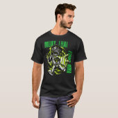 Muay Thai Astronaut Monkey, Space, Mma, Fighting T-shirt (Voorkant volledig)