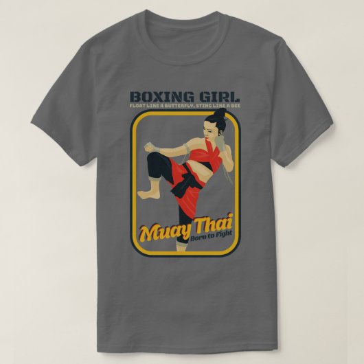 Muay Thai Boksen Meisje T-shirt (Design voorkant)
