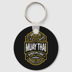 Muay Thai Boksen MMA Vechter Vintage Label Sleutelhanger