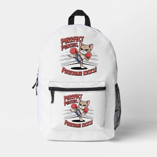 Muay Thai Boksen Schattigee Anime Cat Rugzak (Voorkant)