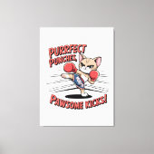 Muay Thai Boksen Schattigee Anime Cat T-shirt Canvas Afdruk (Voorkant)