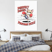 Muay Thai Boksen Schattigee Anime Cat T-shirt Canvas Afdruk (Insitu (Slaapkamer))