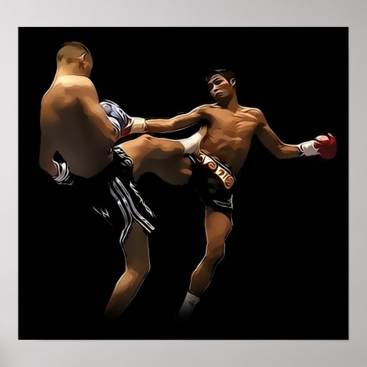 Muay Thai Boxing Action Poster (Voorkant)