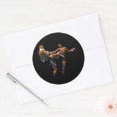 Muay Thai Boxing Action Ronde Sticker (Envelop)