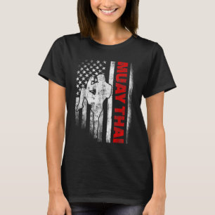 Muay Thai Boxing Amerikaanse vlag T-shirt