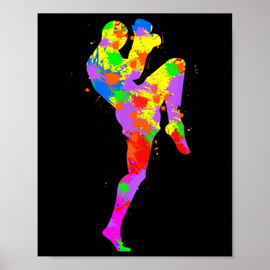 Muay Thai Boxing Boys Kinder Mannen Poster (Voorkant)
