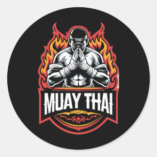 Muay Thai Boxing Fighter Ronde Sticker
