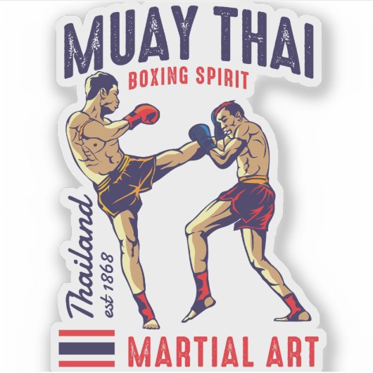 Muay Thai Boxing Spirit Sticker (Voorkant)