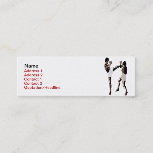 Muay Thai Boxing Visitekaartje (Voorkant)