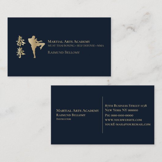 Muay Thai Boxing Visitekaartje (Voorkant / Achterkant)