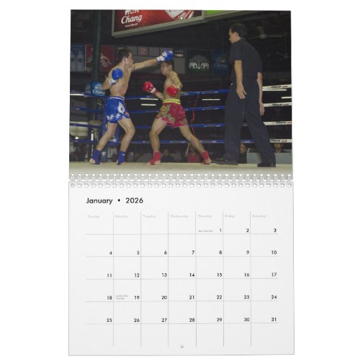 Muay Thai Calendar Kalender (Jan 2026)