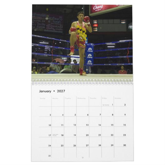 Muay Thai Calendar Kalender (Jan 2027)