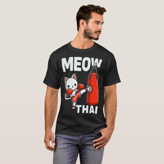 Muay Thai Cat Boxing Martial Arts Fighter Sport Cu T-shirt (Voorkant volledig)