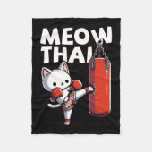 Muay Thai Cat Meow Thai Fleece Deken (Voorkant)