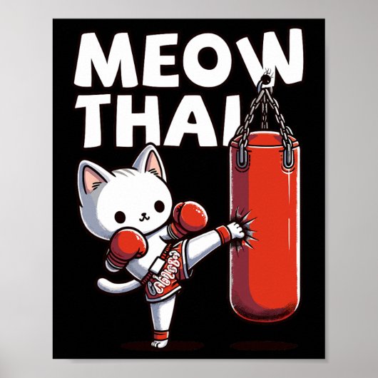 Muay Thai Cat Meow Thai Poster (Voorkant)
