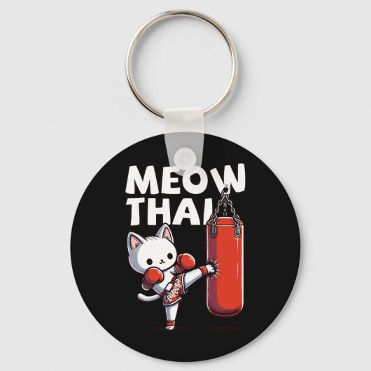 Muay Thai Cat Meow Thai Sleutelhanger (Voorkant)