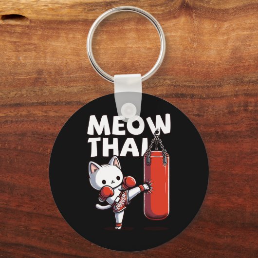Muay Thai Cat Meow Thai Sleutelhanger (Voorkant)