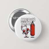 Muay Thai Cat Ronde Button 5,7 Cm (Voorkant /achterkant)
