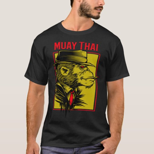 Muay Thai Chimp Jiu Jitsu MMA Fighting Muay Thai T-shirt (Voorkant)