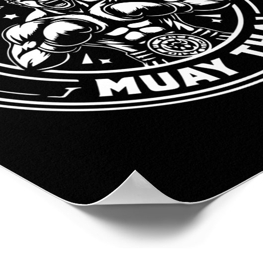 Muay Thai citeert geen pijn geen winst teken geen  Poster (Hoek)