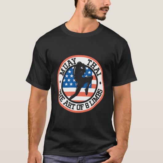 Muay Thai De kunst van 8 ledematen Thaise Boksen C T-shirt (Voorkant)
