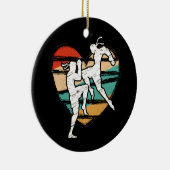 Muay Thai Design Retro Kickboxer Fighter Keramisch Ornament (Rechts)