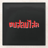 Muay Thai Dop Salop Salai = Slap Je Gekke Glazen Onderzetter (Voorkant)