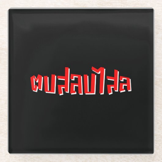 Muay Thai Dop Salop Salai = Slap Je Gekke Glazen Onderzetter (Voorkant)