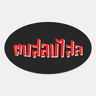 Muay Thai Dop Salop Salai = Slap Je Gekke Ovale Sticker