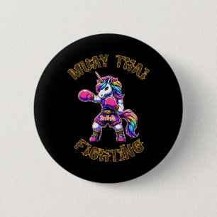 Muay Thai Eenhoorn - Eenhoorn Kickboksen Thaibokse Ronde Button 5,7 Cm