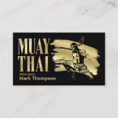 Muay Thai en Kickboksen Coach - Blauw Rood Visitekaartje (Voorkant)