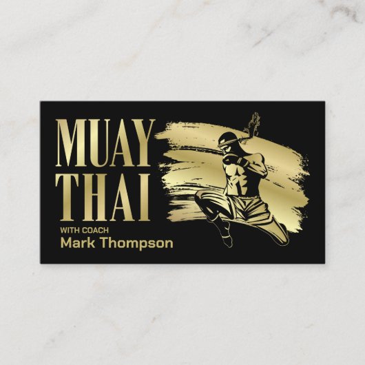 Muay Thai en Kickboksen Coach - Blauw Rood Visitekaartje (Voorkant)