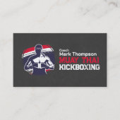 Muay Thai en Kickboksen Coach - Blauw Rood Visitekaartje (Voorkant)
