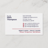 Muay Thai en Kickboksen Coach - Blauw Rood Visitekaartje (Achterkant)