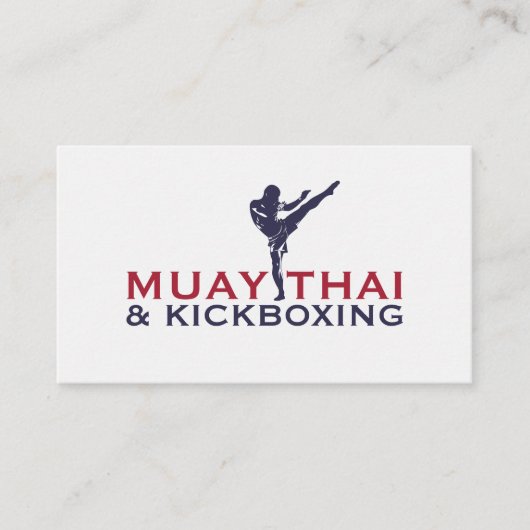 Muay Thai en Kickboksen Coach - Blauw Rood Visitekaartje (Voorkant)