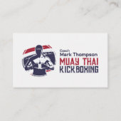 Muay Thai en Kickboksen Coach - Blauw Rood Visitekaartje (Voorkant)