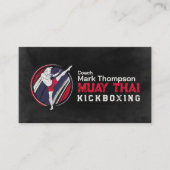 Muay Thai en Kickboksen Coach - Blauw Rood Zakelij Visitekaartje (Voorkant)