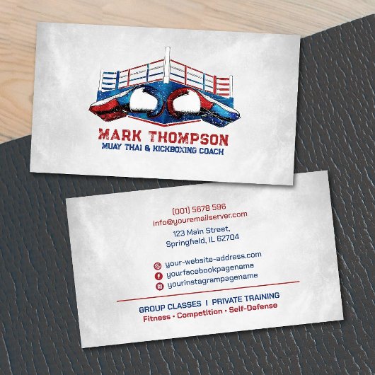 Muay Thai en Kickboksen Coach - Handschoenen en Ri Visitekaartje
