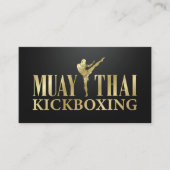 Muay Thai en Kickboksen Coach - Zwart en Goud Visitekaartje (Voorkant)