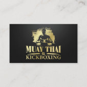 Muay Thai en Kickboksen Coach - Zwart en Goud Visitekaartje (Voorkant)