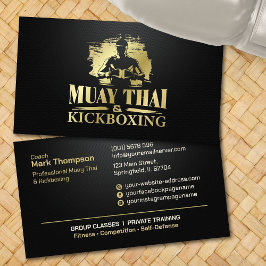 Muay Thai en Kickboksen Coach - Zwart en Goud Visitekaartje