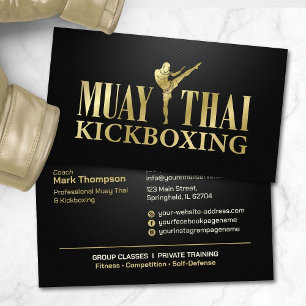 Muay Thai en Kickboksen Coach - Zwart en Goud Visitekaartje