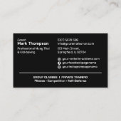 Muay Thai en Kickboksen Coach - Zwart en wit Visitekaartje (Achterkant)