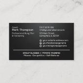 Muay Thai en kickbokstrainer - Zilver Metallic Visitekaartje (Achterkant)