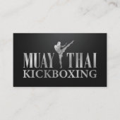 Muay Thai en kickbokstrainer - Zilver Metallic Visitekaartje (Voorkant)