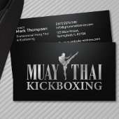 Muay Thai en kickbokstrainer - Zilver Metallic Visitekaartje