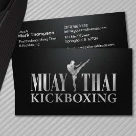 Muay Thai en kickbokstrainer - Zilver Metallic Visitekaartje