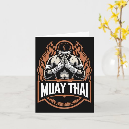 Muay Thai en Thaise bokser Kaart (Gele Bloem)