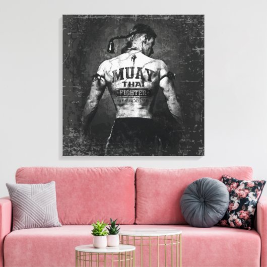  Muay Thai Fighter Canvas Afdruk (Insitu (Woonkamer))